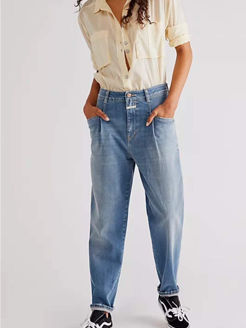 CLOSED Denim Tapered Jeans Pearl 90s High-Rise Balloon Relaxed Fit Organic 31